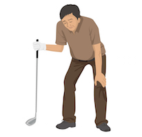ゴルフのスイングでの足の痛み・しびれ